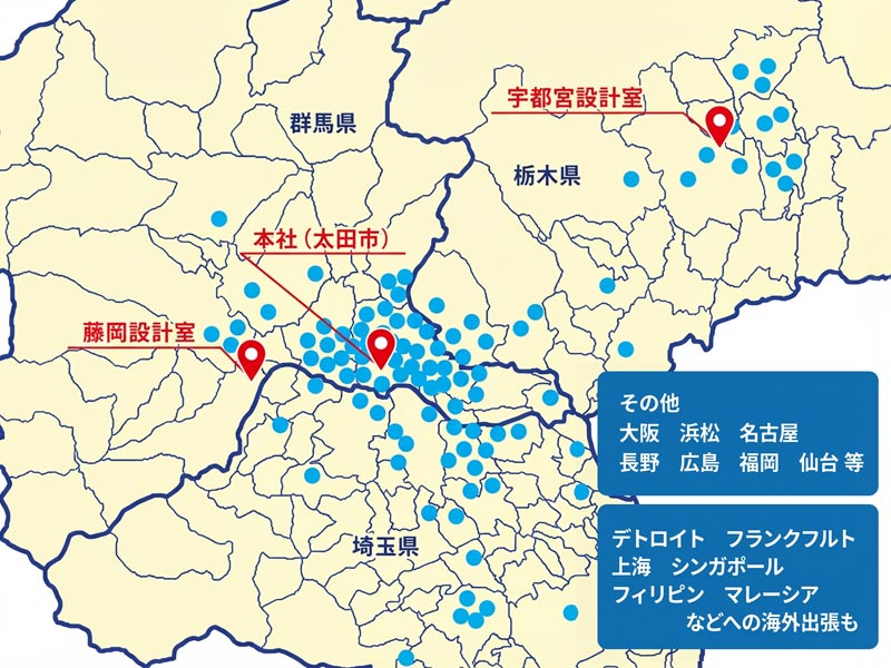 長島エンジニアリング 主要取引先MAP